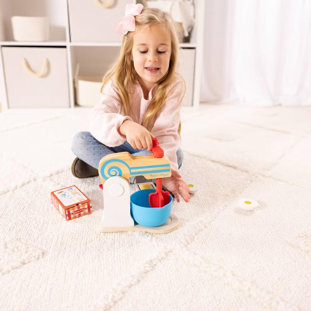 Wooden Make-a-Cake Mixer Set (11pc) - Play Food and Kitchen Accessories - Image 5