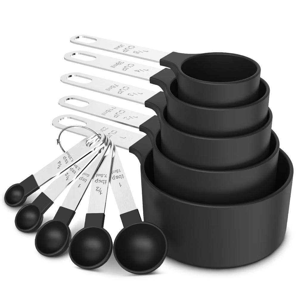 10-Piece Measuring Cups & Spoons Set – Stainless Steel Handles, Nesting Design, Dishwasher Safe, BPA-Free - Image 4