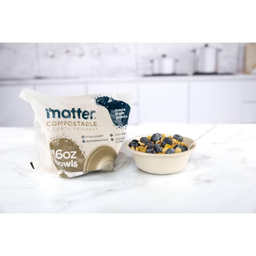 Compostable Fiber Disposable Bowls - Natural - 16oz/20ct - Image 6