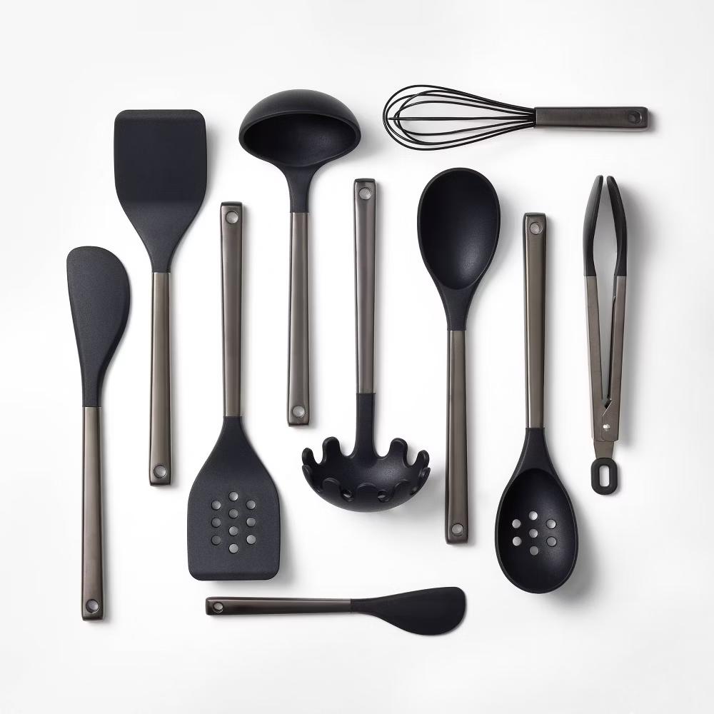 10pc Silicone/Stainless Steel Kitchen Utensil Set - Image 3