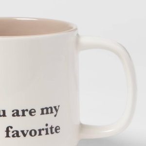 15oz Stoneware You Are My Favorite Mug - Traditional White Coffee Mugs, Dishwasher & Microwave Safe