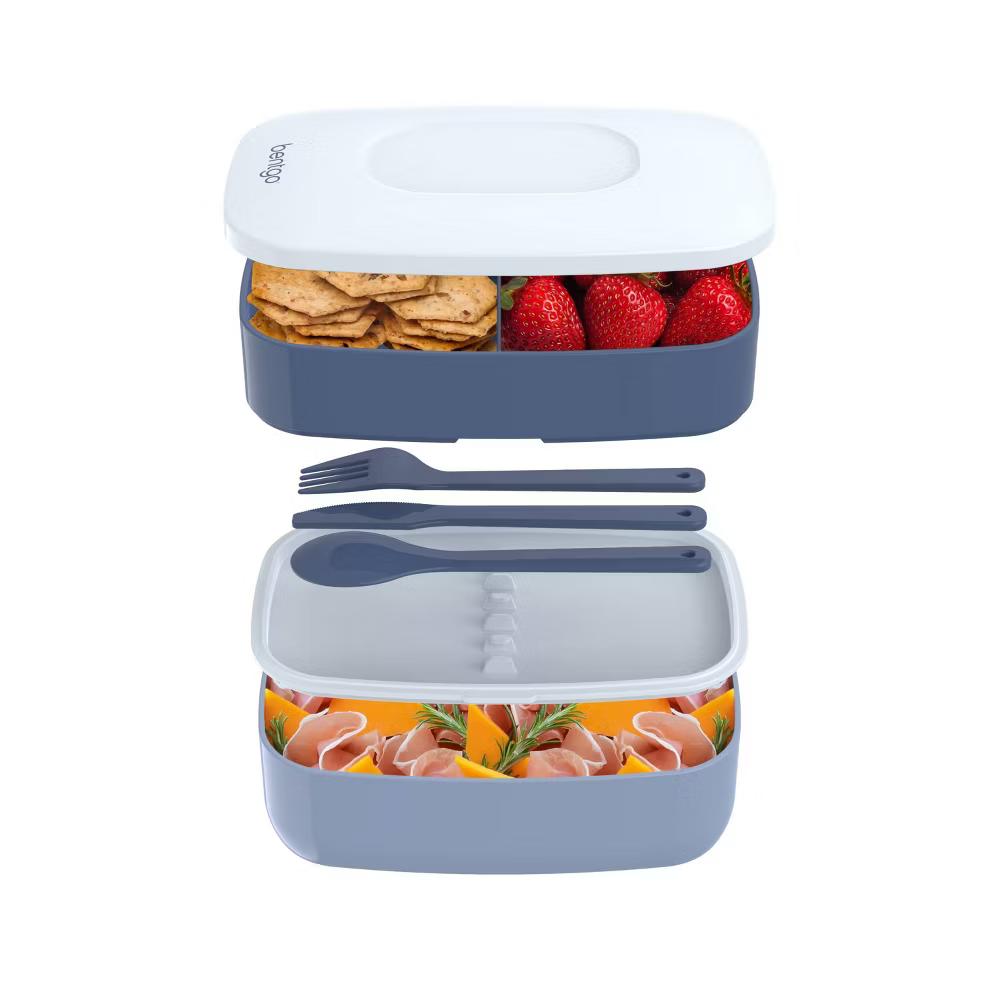 Classic All-in-One Stackable Lunch Box Container with Built in Flatware - Image 58