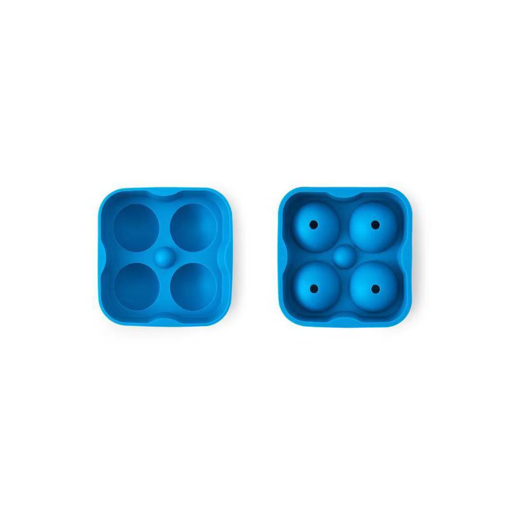Houdini Ice Sphere Tray: Silicone Whiskey Ice Mold, Reusable Dishwasher Safe, Turquoise Blue, 4 Cavities - Image 5