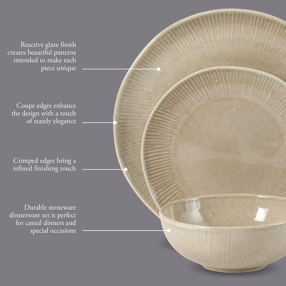 Sandy Pines Stoneware 12 Piece Reactive Glaze Dinnerware Set - Service for 4 - Image 12