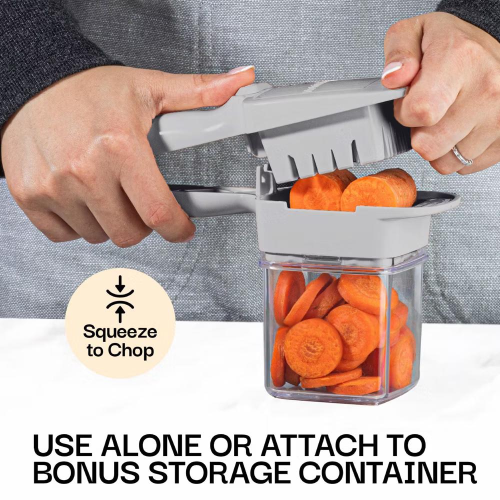 NutriChopper Handheld Vegetable and Fruit Chopper with 4 Stainless Steel Blades & Catch Container - Image 25