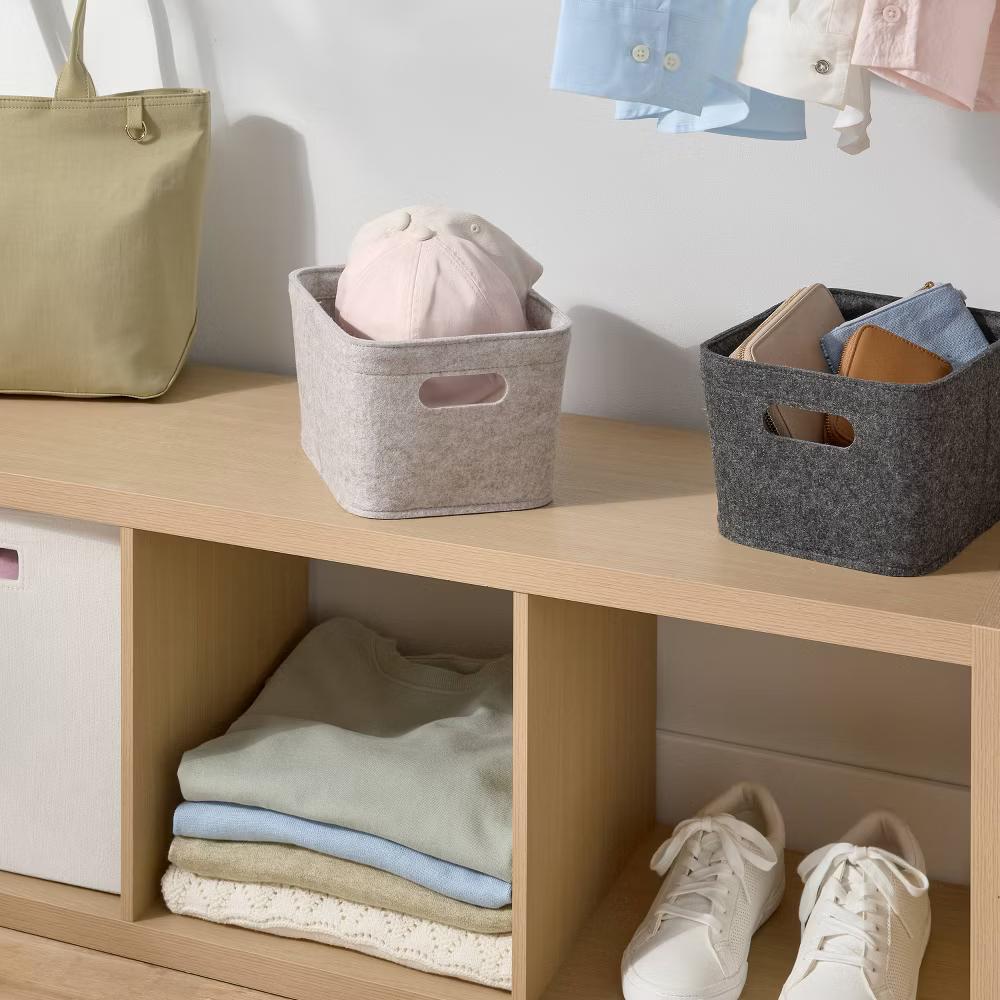 Rectangle Felt Basket with Stitching - Image 24