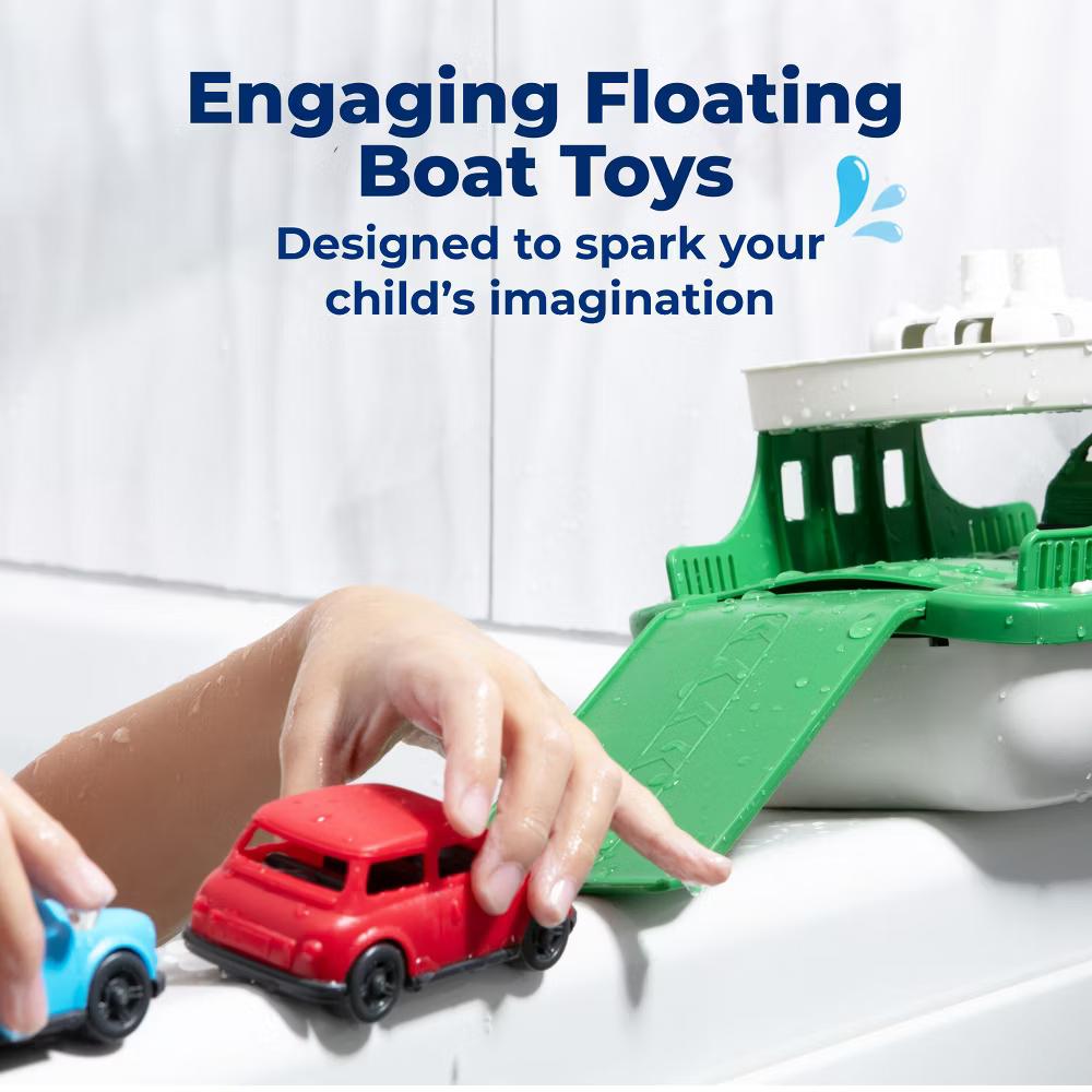 Boat Bath Toy Set for Toddlers, Carry Ship & 4 Mini Cars – Fun Water Toys for Bath, Pool, Beach Play, Safe & Non-Toxic Ferry Boat Toy - Image 5