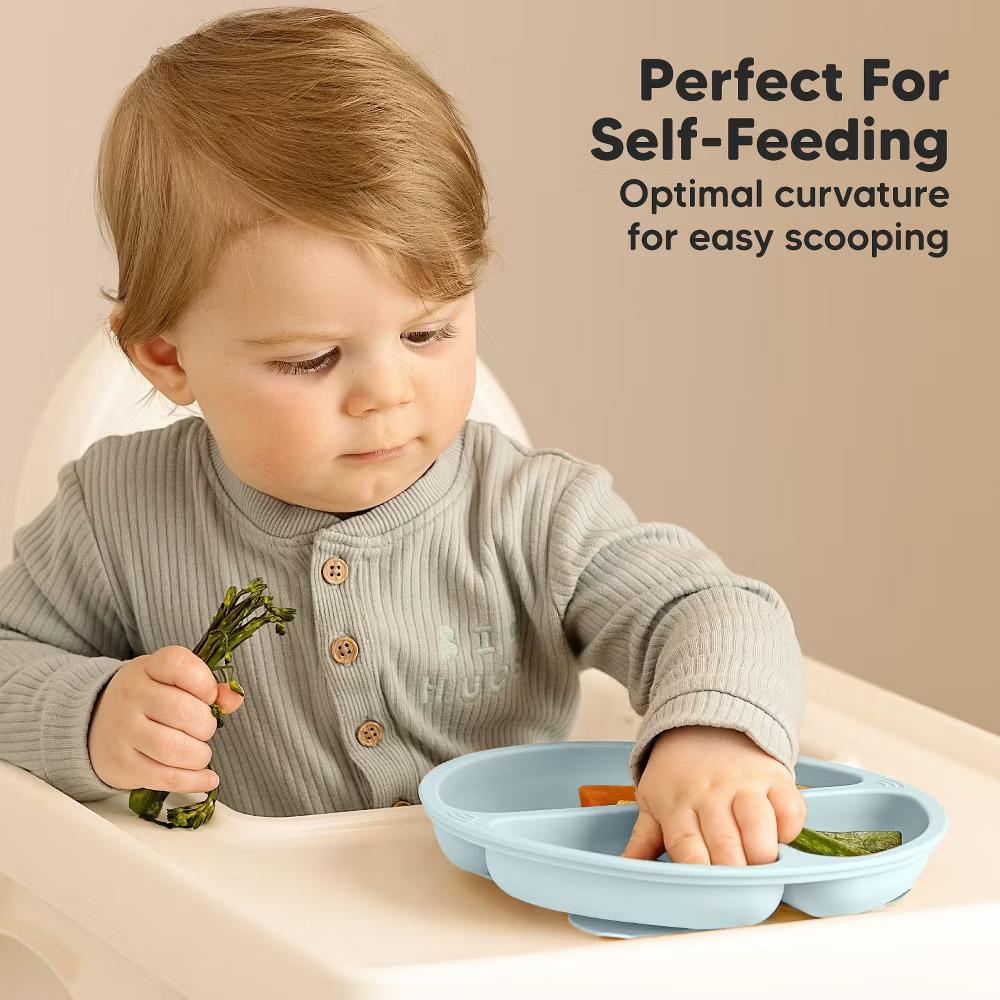 3-Pack Prep Suction Plates for Baby, 100% Silicone Toddler Plates, BPA-Free Divided Baby Plates with Suction - Image 6