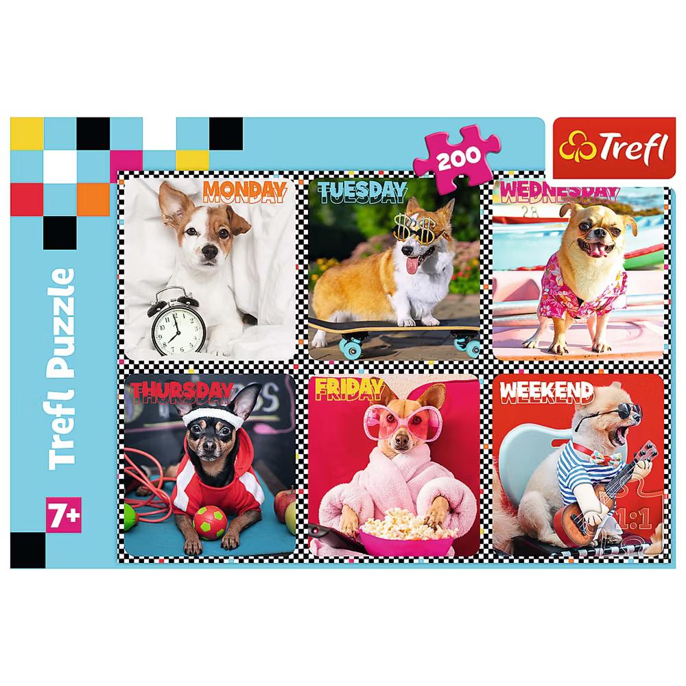 Red 200 Piece Kids Puzzle - Happy Dogs