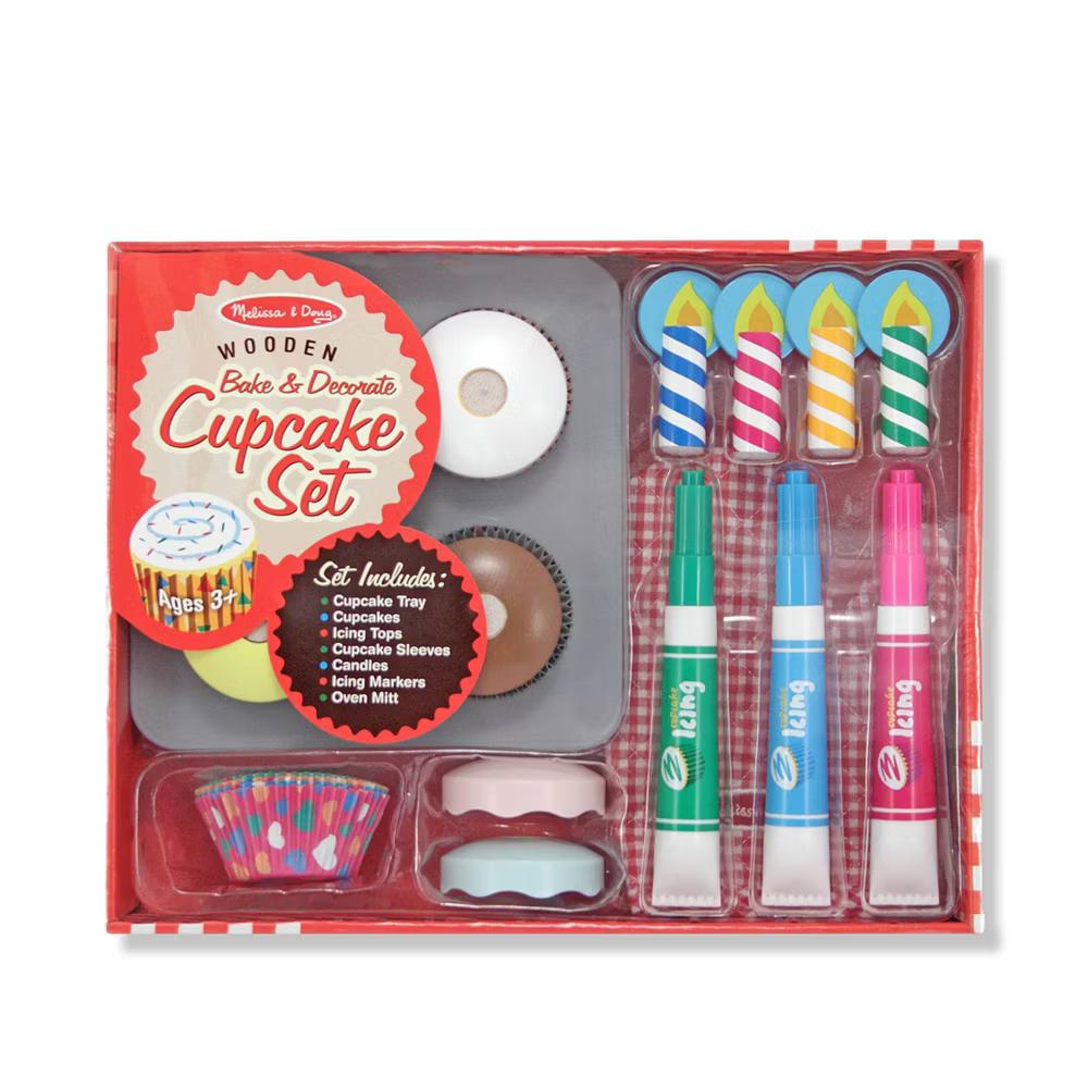Bake and Decorate Wooden Cupcake Play Food Set: Creative Thinking Pretend Kitchen Accessory, 29 Pcs - Image 9