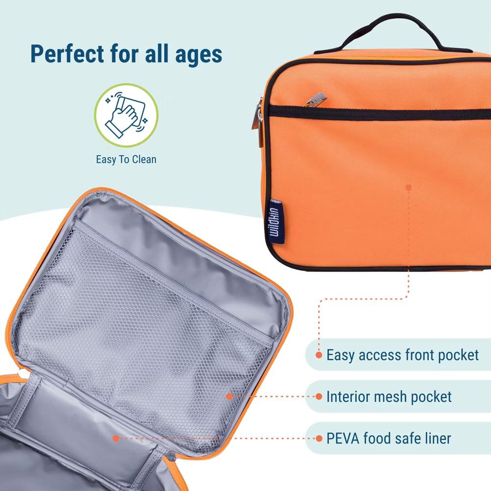 Wildkin Kids Insulated Lunch Box in Solid Colors – Durable and Reusable for School & Travel - Image 12