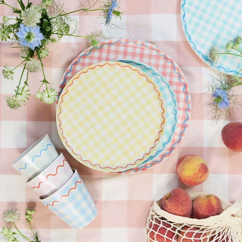 Meri Meri Gingham Reusable Small Plates (Pack of 6) - Image 2