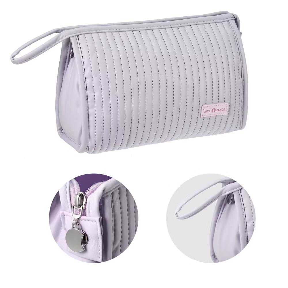 PU Leather Makeup Bag Large Makeup Bag Make Up Brush Organizer Bag Toiletry Bag for Women 1 Pcs - Image 36