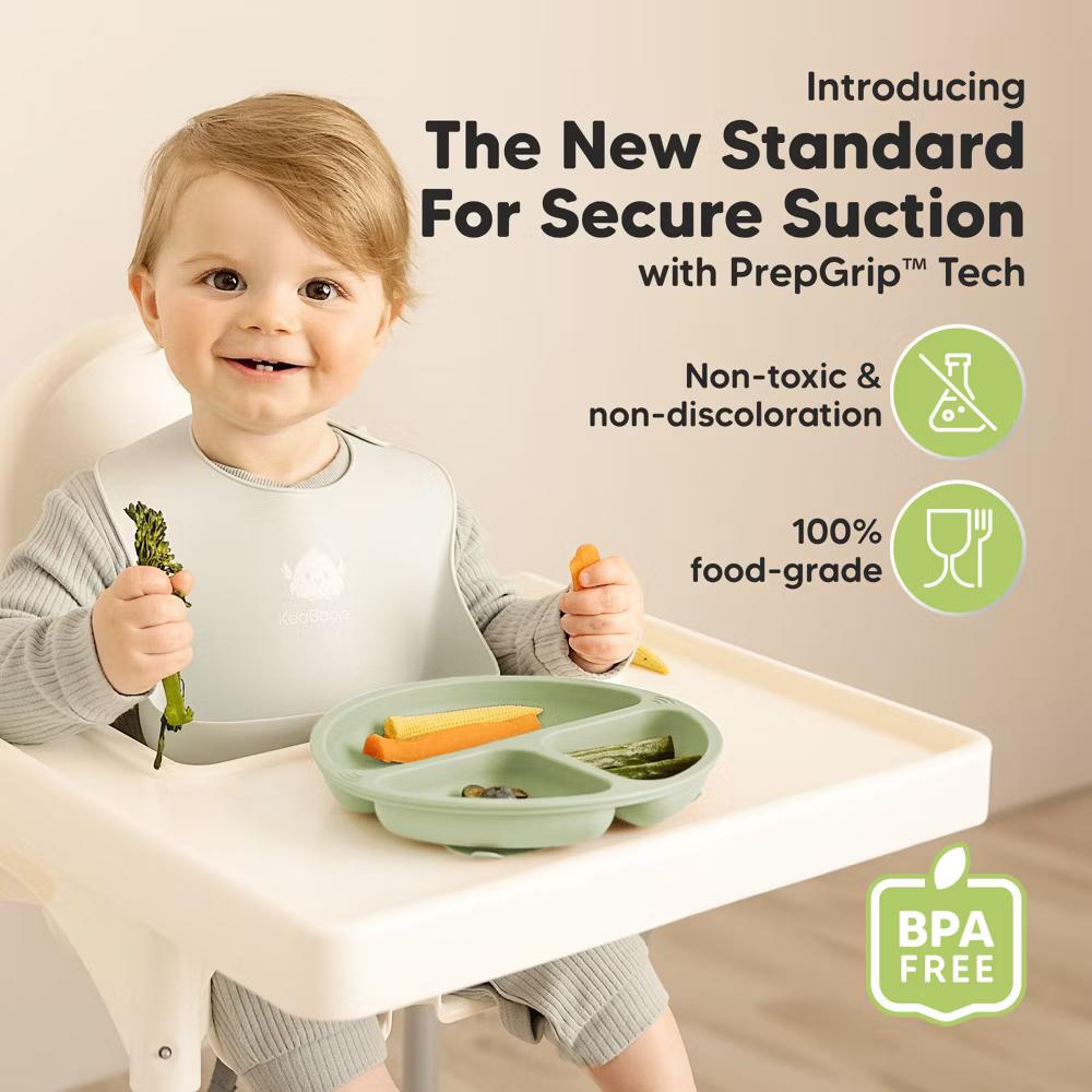 3-Pack Prep Suction Plates for Baby, 100% Silicone Toddler Plates, BPA-Free Divided Baby Plates with Suction - Image 16