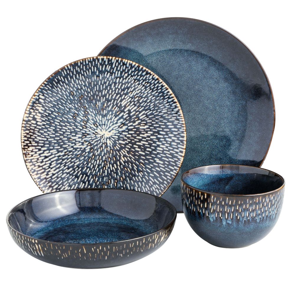 Matisse 16-Piece Reactive Stoneware Double Bowl Dinnerware Set - Image 4