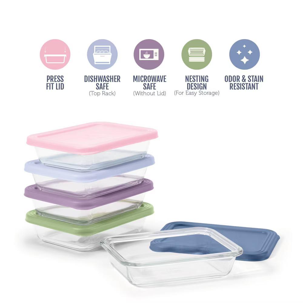 Everyday 10pc 3c Glass Meal Prep Food Storage Container Set - Image 8