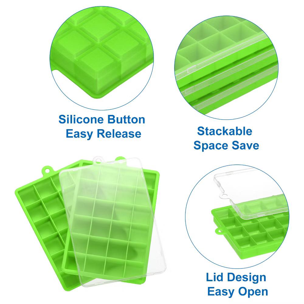 Silicone Easy Release Ice Cube Trays with Lids - Image 11