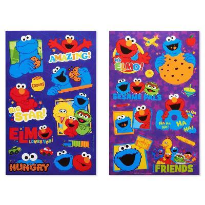 Sticker Pad for Kids, Elmo, Cookie Monster, Big Bird 112ct, 8 Sheets