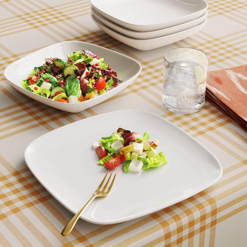 10.25" Porcelain Square Coupe Dinner Plate - Image 3