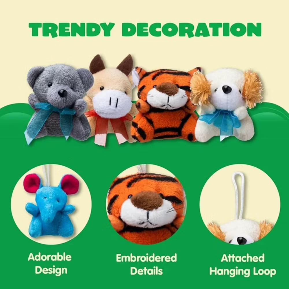 36Pcs Kids Mini Plush Animal Toy Set Easter Christmas Bulk Stuffed Keychain Party Favors Animals Decoration Toys Carnival Prizes Birthday Gift - Image 3