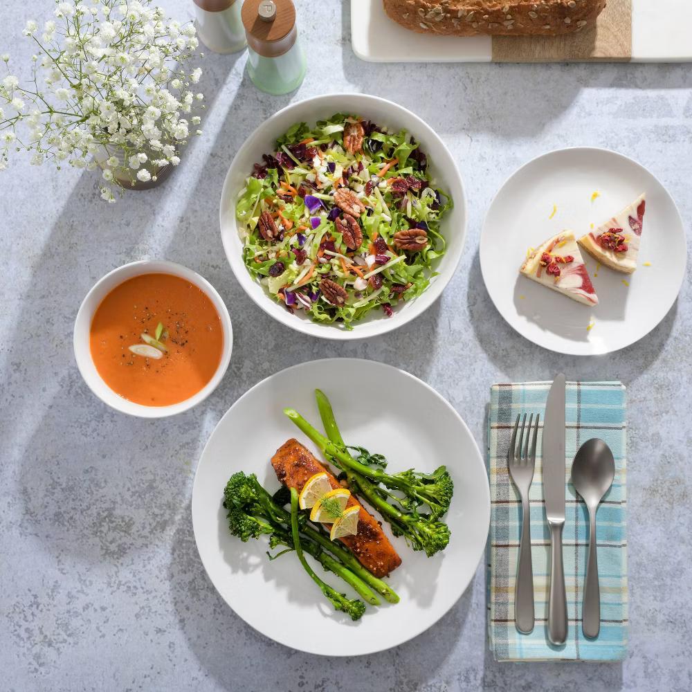 16pc Ceramic Gracious Dining Dinnerware Set White - Image 6