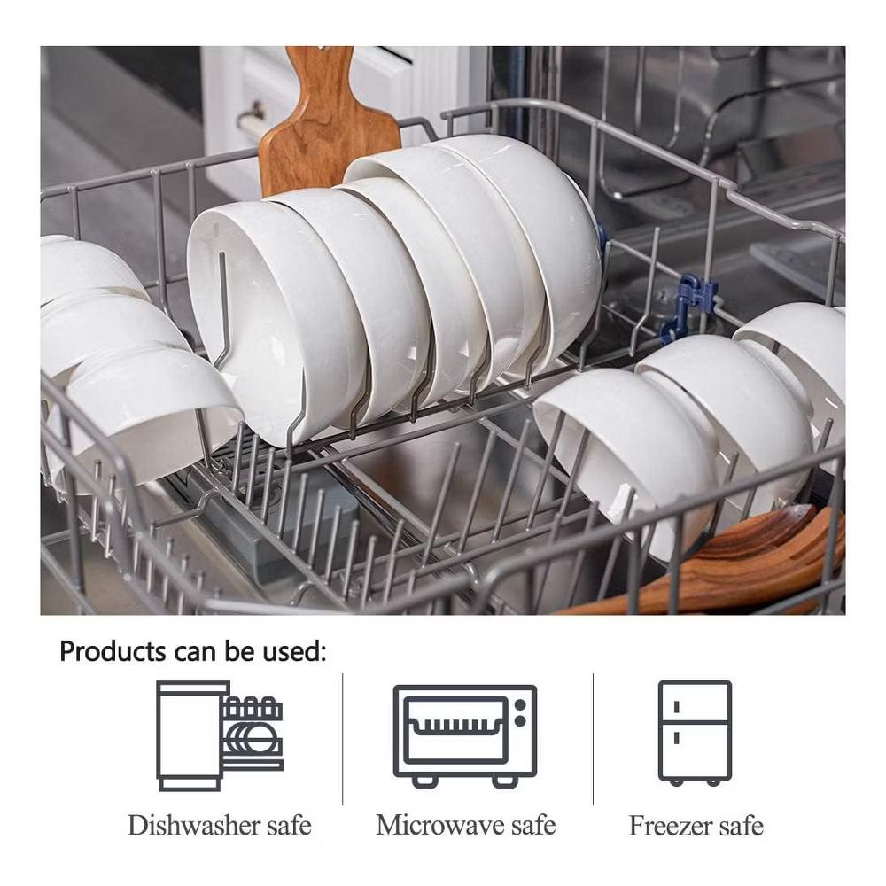 Etokfoks 6 Piece 22oz White Ceramic Soup Bowls 6in Stackable Dishwasher Microwave Safe for Cereal Salad Pasta Oatmeal Kitchen - Image 6