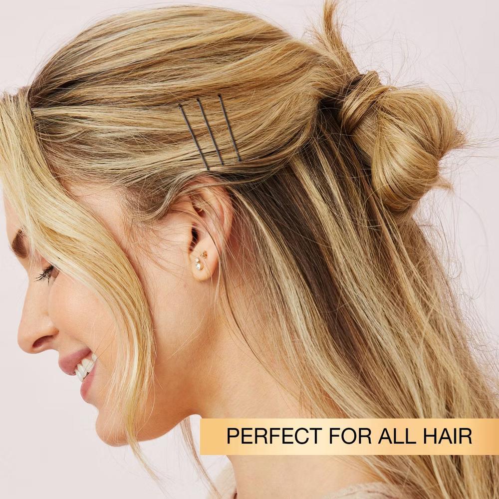 No-Slip Grip Bobby Pins - Matte Black - All Hair - 45pcs - Image 2