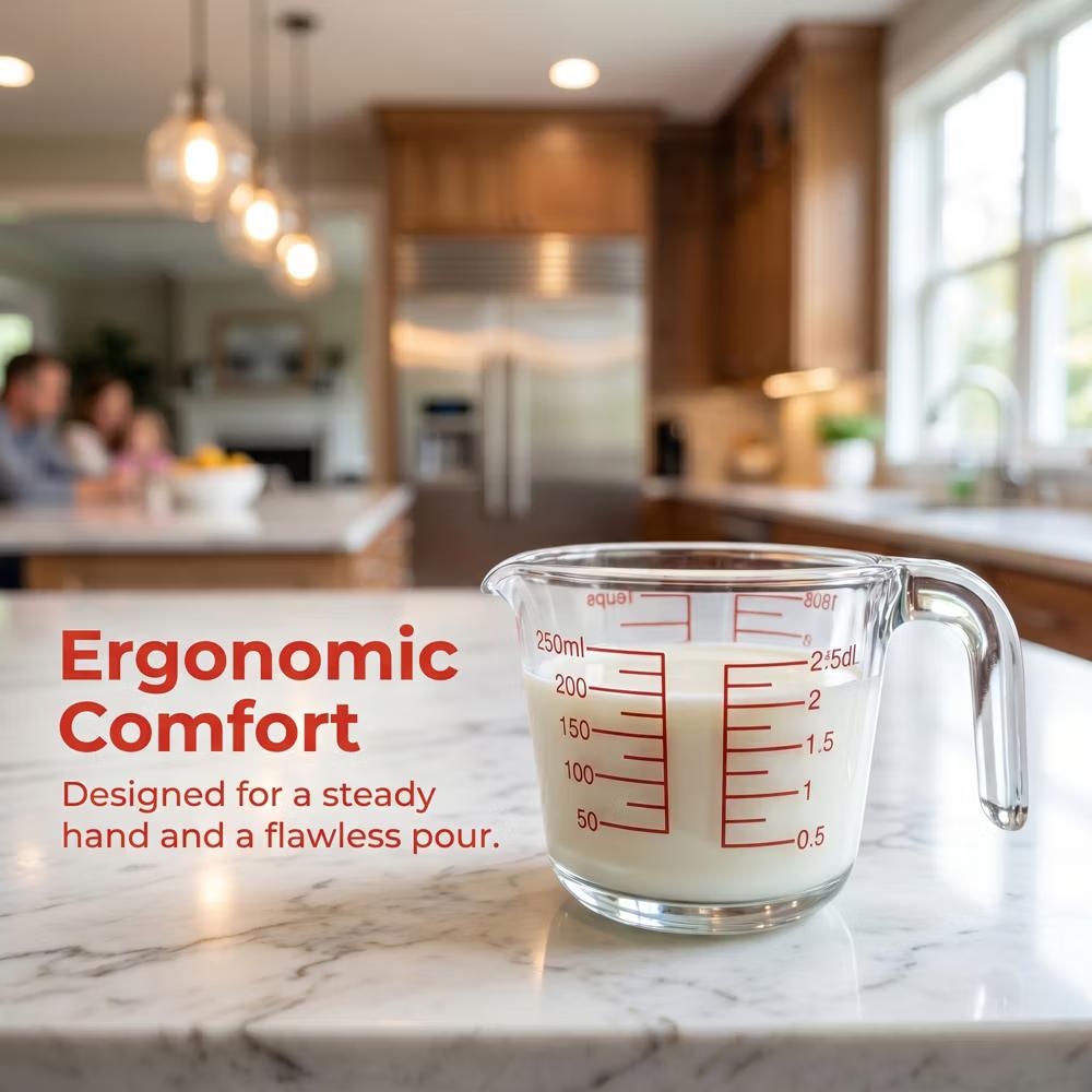 Measuring Cup, 1 Cup Glass Measuring Cup Liquid Measuring Cups, Measure Cups for Kitchen Baking - Image 7