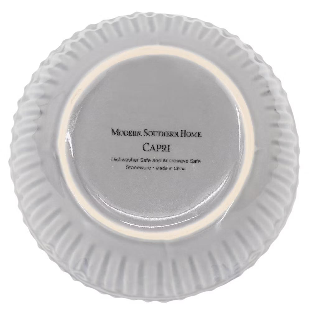 Modern Southern Home 6 Piece 6.5 Inch Stoneware Embossed Cereal Bowl Set in Grey - Image 4