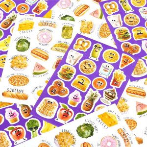 Food Puns and Goofy Food Faces Stickers 140ct - 8 Sheets
