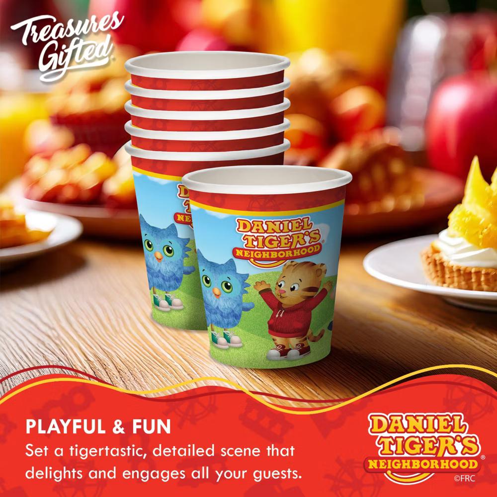 Treasures Gifted Daniel Tiger Cups - 9oz Party Cups - Daniel Tiger Birthday Decorations - Disposable Paper Cups - Image 4