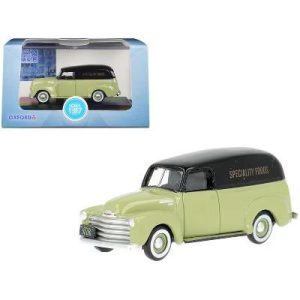 1950 Chevrolet Panel Van "Speciality Foods" Light Green and Black 1/87 (HO) Scale Diecast Model Car