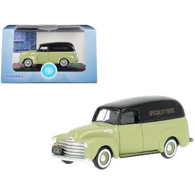 1950 Chevrolet Panel Van "Speciality Foods" Light Green and Black 1/87 (HO) Scale Diecast Model Car
