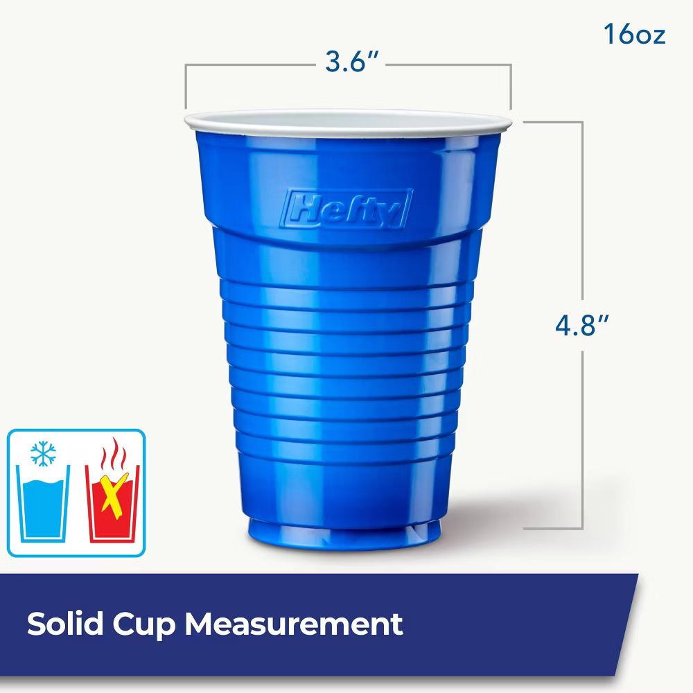Hefty Party On! Variety Pack Disposable Cups with Print - Red/White/Blue - 16 fl oz/76ct - Image 5