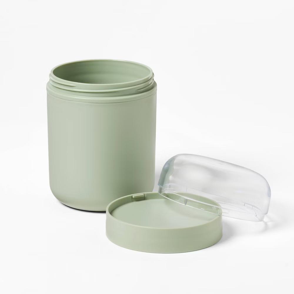 Snack Cup with Topping Compartment Green