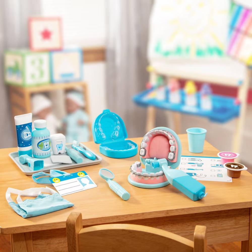 Super Smile Dentist Kit With Pretend Play Set of Teeth And Dental Accessories (25 Toy Pieces): Educational Tooth Care Role Play Set - Image 2