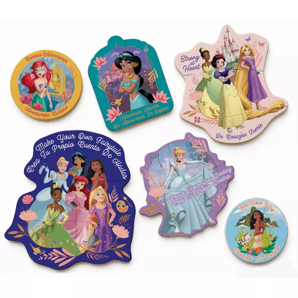 Educational Puzzles - 6-Pack Mini Shaped Wood Jigsaw Puzzles, Princesses - Image 2