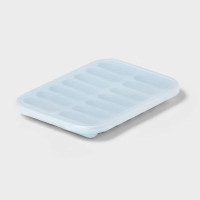 2pc Silicone Water Bottle Ice Cube Tray with Lid Blue - Image 3