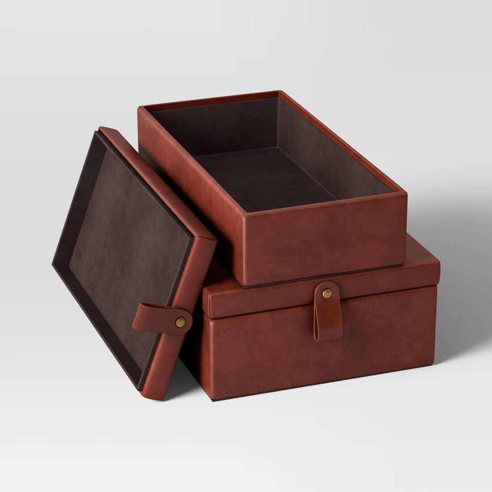 Faux Leather Storage Box Set - Image 3