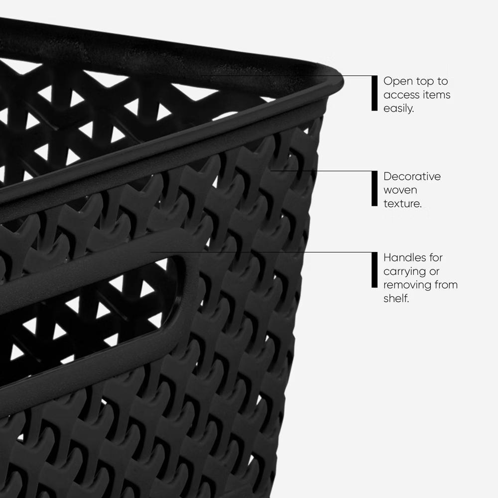 Y-Weave Half Medium Decorative Storage Basket - Image 3