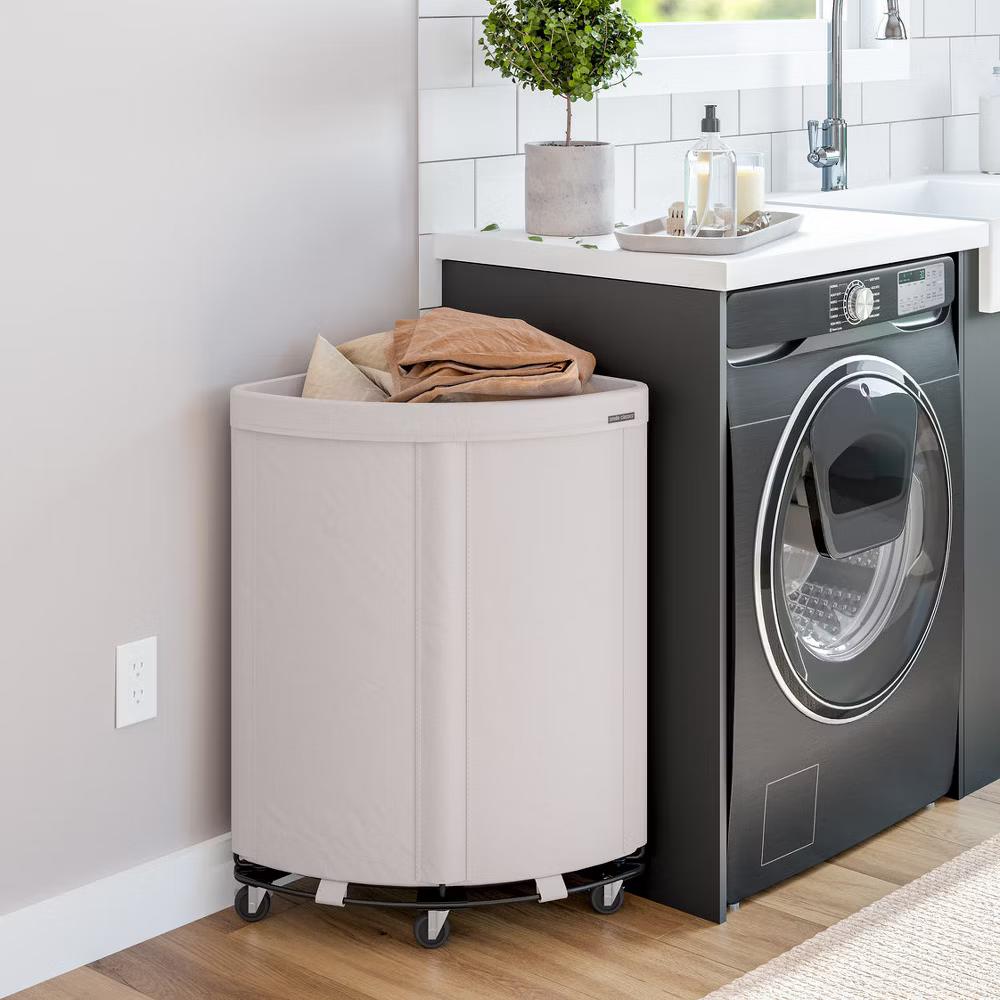 Seville Classics Heavy-Duty Rolling Corner Laundry Room Hamper - Image 14