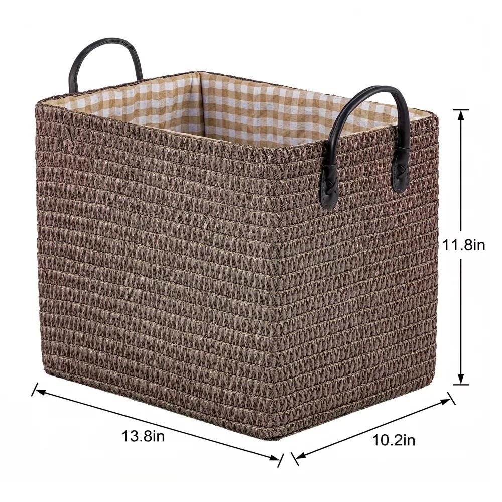 Woven Storage Basket for Clothes Shoes Organizer Bin with Handles - Image 40