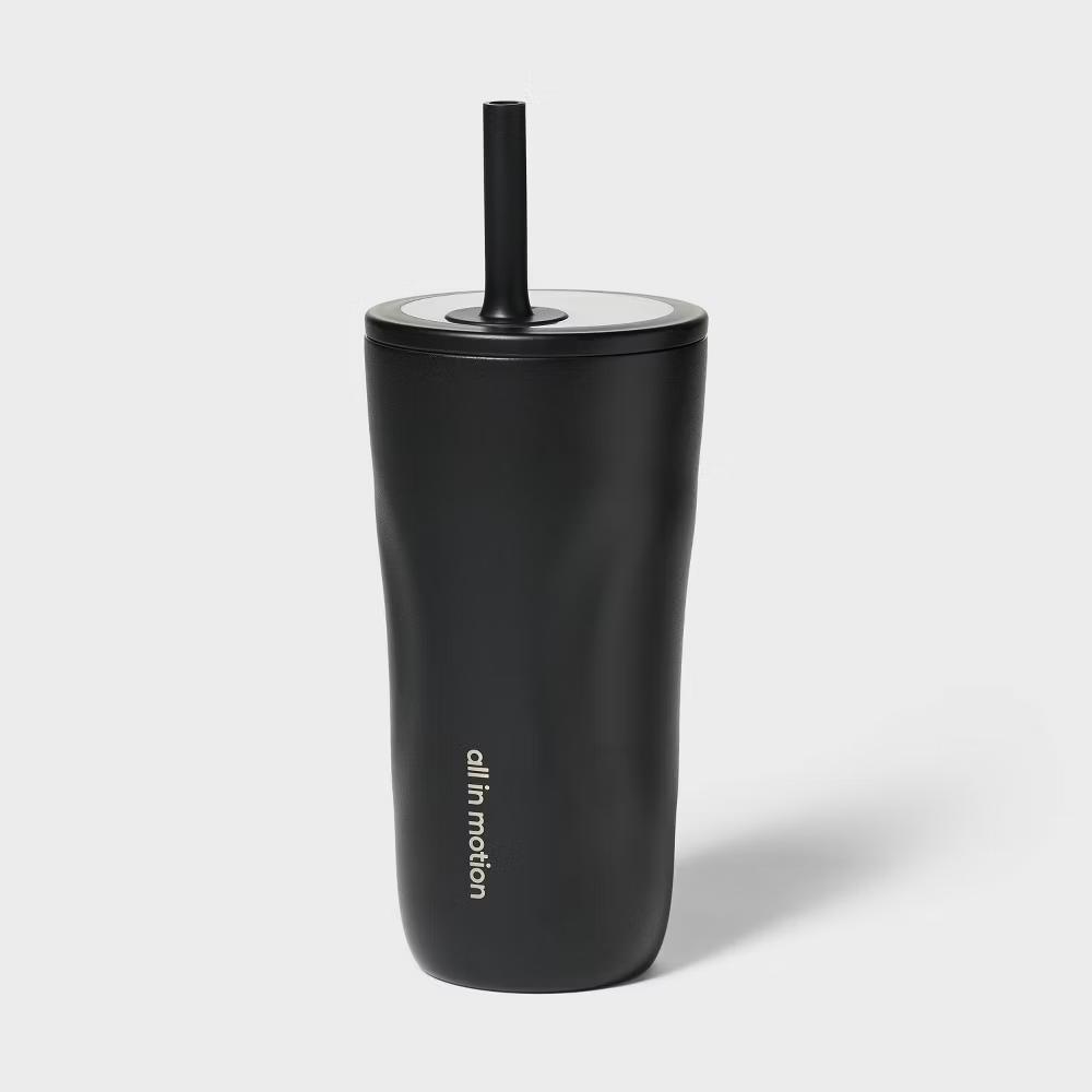 20 fl oz Stainless Steel Tumbler with Straw - Image 3