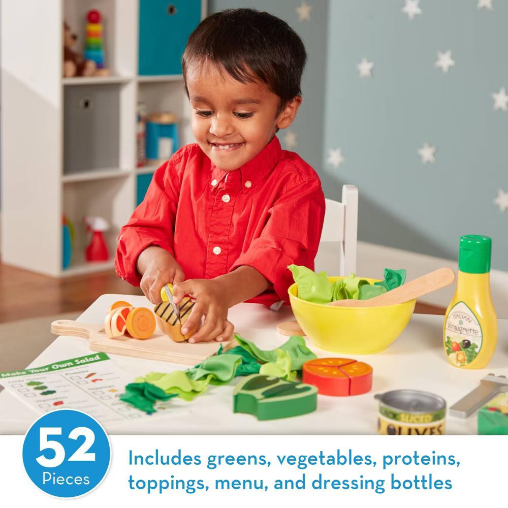 Slice and Toss Salad Play Food Set - 52pc Wooden and Felt - Image 9