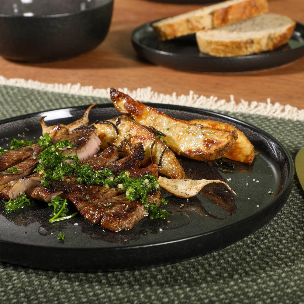 Tahoe Sunset 12 Piece Stoneware Reactive Glaze (Service for 4) Ceramic Plates and Bowls Dinnerware Set - Image 8