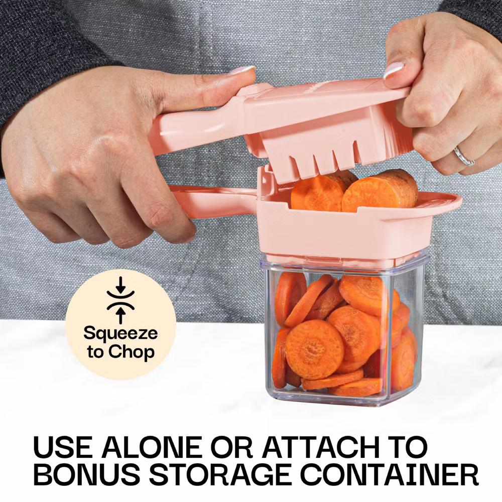 NutriChopper Handheld Vegetable and Fruit Chopper with 4 Stainless Steel Blades & Catch Container - Image 33
