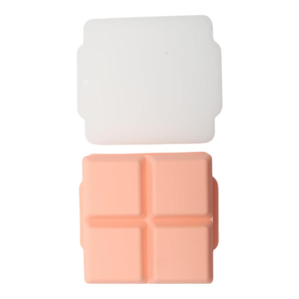 4-Cavity Square Ice Tray with Clear Lid Hand Wash Only Silicone 4.72"x4.33"x2.17" 1 Pc - Image 8