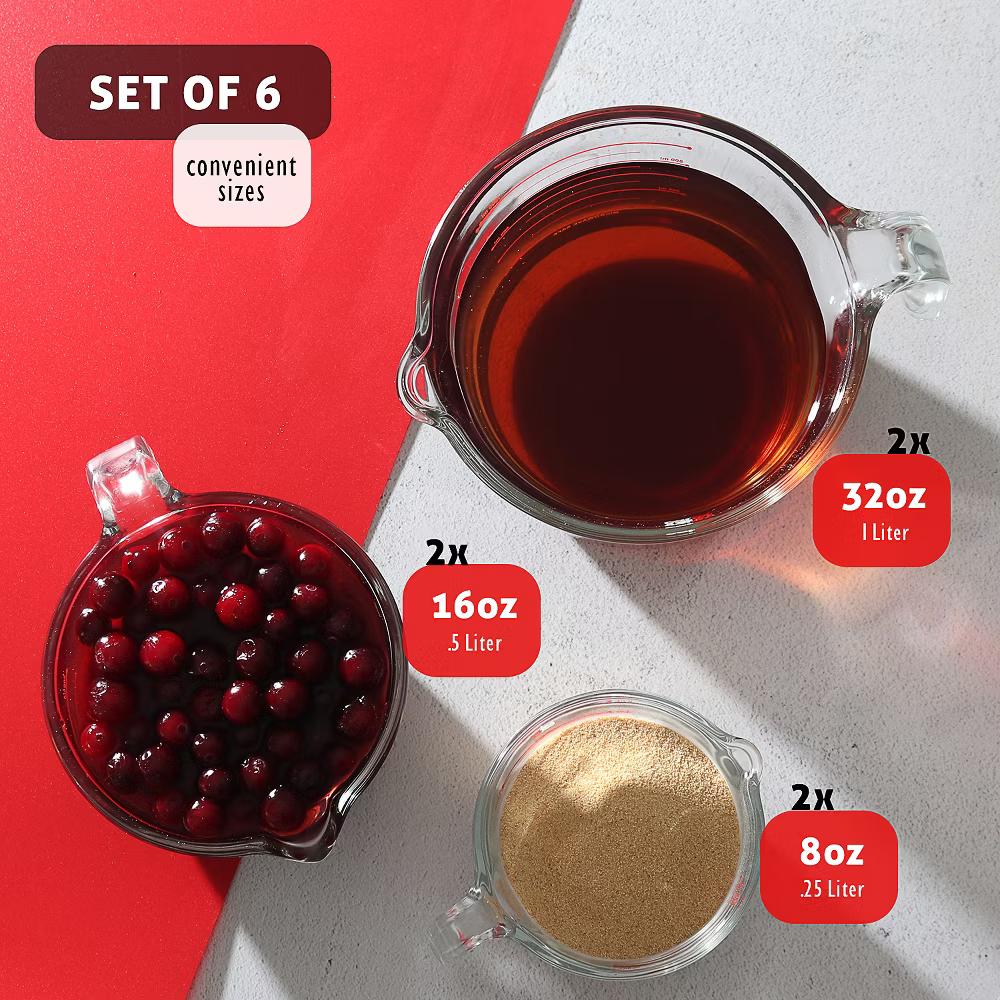 JoyTable Glass Measuring Cups Set, Liquid Measuring Cups, Glass Measuring Cup Set - Image 10