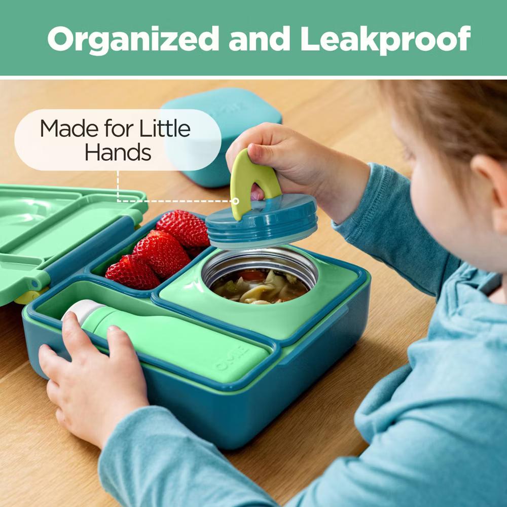OMIEBox Insulated Bento Lunch Box with Leakproof Thermos Food Jar 3 Compartments - Image 44