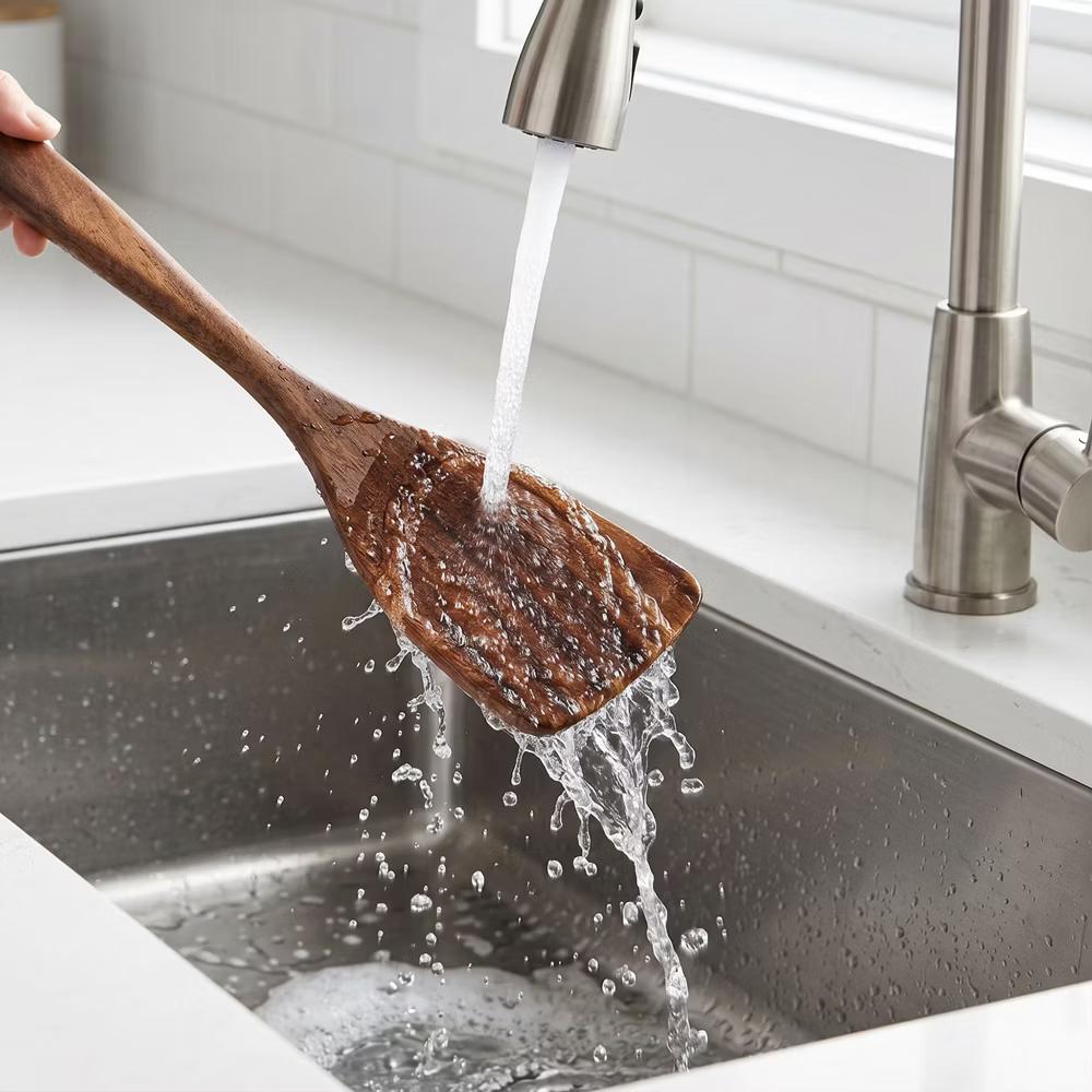 Essential Wood Solid Color Kitchen Gadgets Utensils for Home Cooking or Gift 6Pcs - Image 2